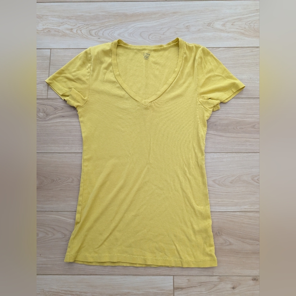 Yellow V-Neck Women's Top By J Crew